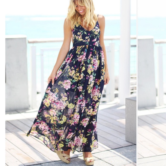FSL Floral Backless Dress - Picture 2 of 11